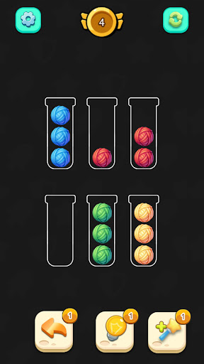 Ball Sort Puzzle board with mixed colors