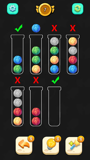 Ball Sort Puzzle board showing a later level